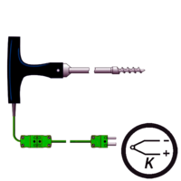 sonda termopar tipo k con mango en T y punta sacacorchos venta en Gesa